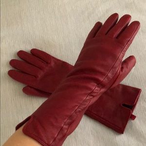 Danier Red Leather Gloves